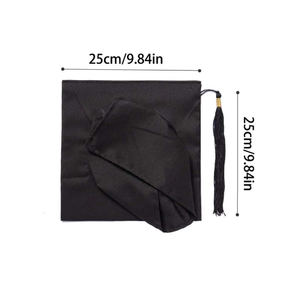 Trencher Cap DIY Flowers Graduation Cap Mortar Board Adjustable Kids Academic Hat with Tassels Bachelor Charm Ornament