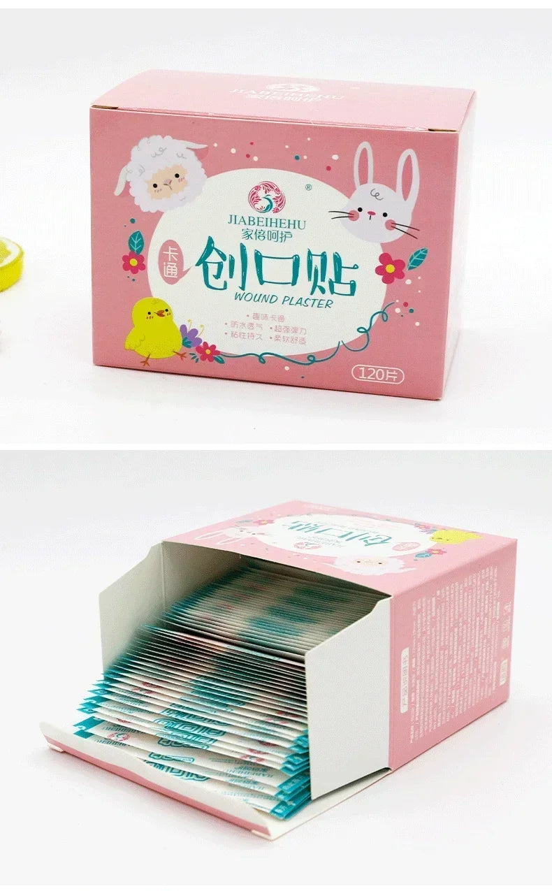 120pcs Cartoon Wound Plaster Waterproof Wound Bandages Kids Bandages First Aid Cartoon Bandages Children Wound Plaster