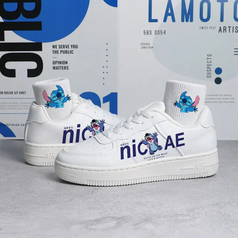 Lilo & Stitch Sneakers Kawaii Cartoon Shoes Sock Little Monster Pattern Shoes Fashion Casual Sport High and Low Top Shoes