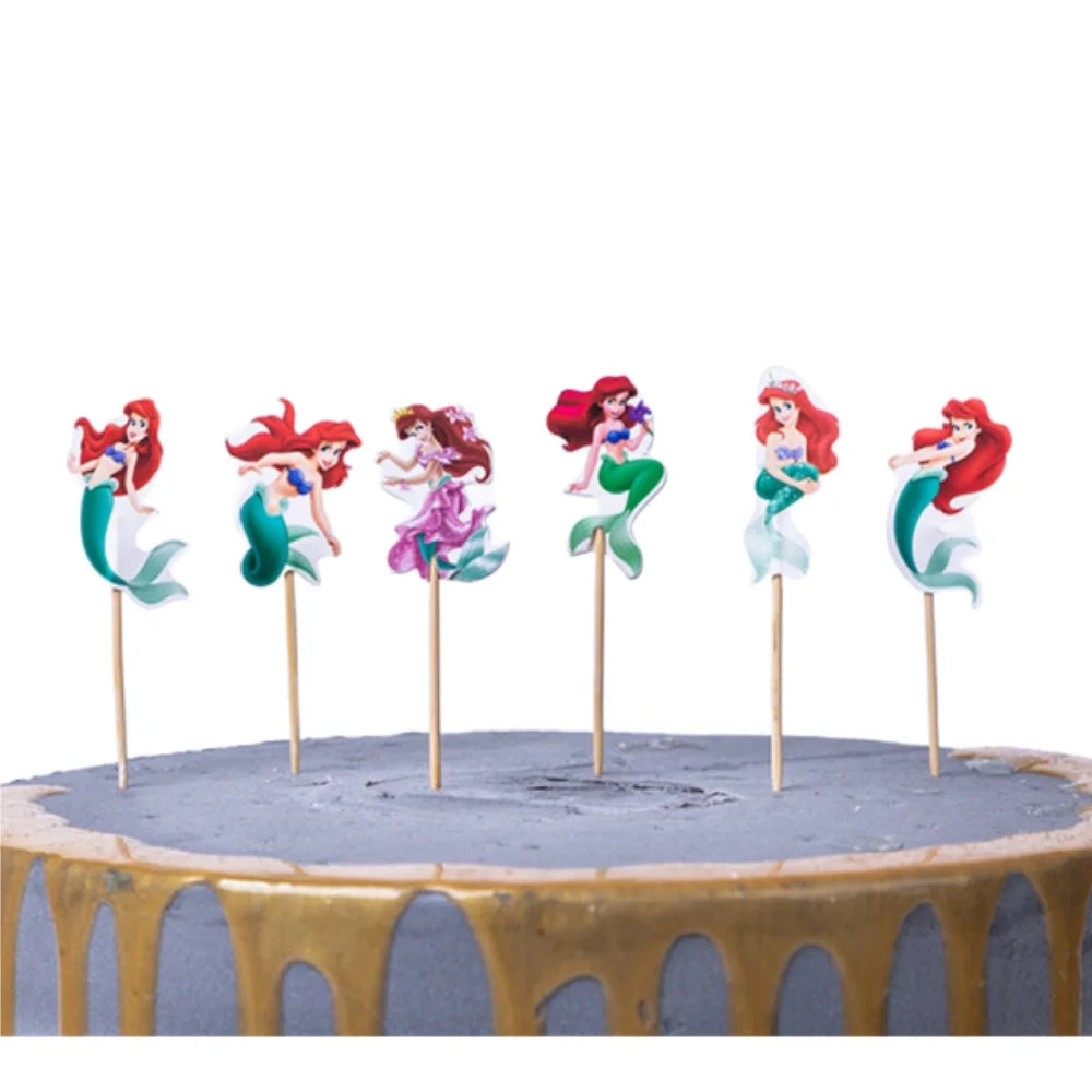 Mermaid Cake Decorations Under the Sea Cake Toppers Girl Birthday Party Decoration Mermaid Cupcake Supplies Baby Shower Decor