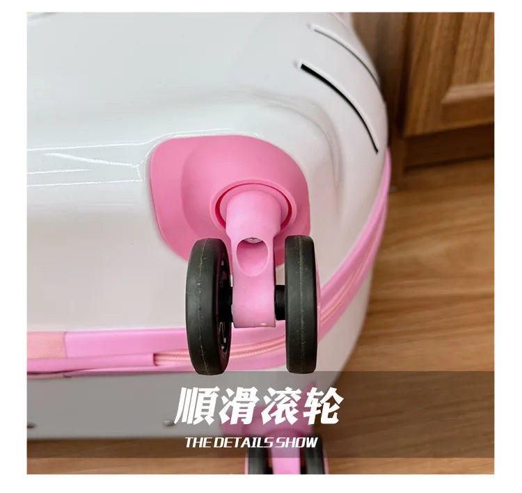 Hello Kittys Trolley Case Girls Sanrioed Universal Wheel Trolley Portable Suitcase Cartoon Travel Boarding Case Kids Toys Gift