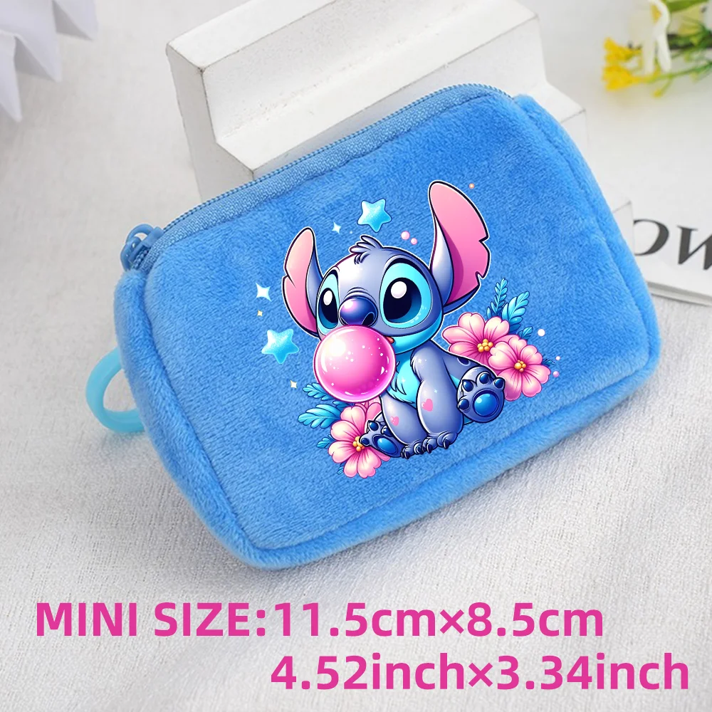 Lilo Stitch Kids Anime Plush Coin Purse Girls Boys Cute Mini Wallet Cartoon Moneybag Kids Storage Bag Pendant Birthday Gifts
