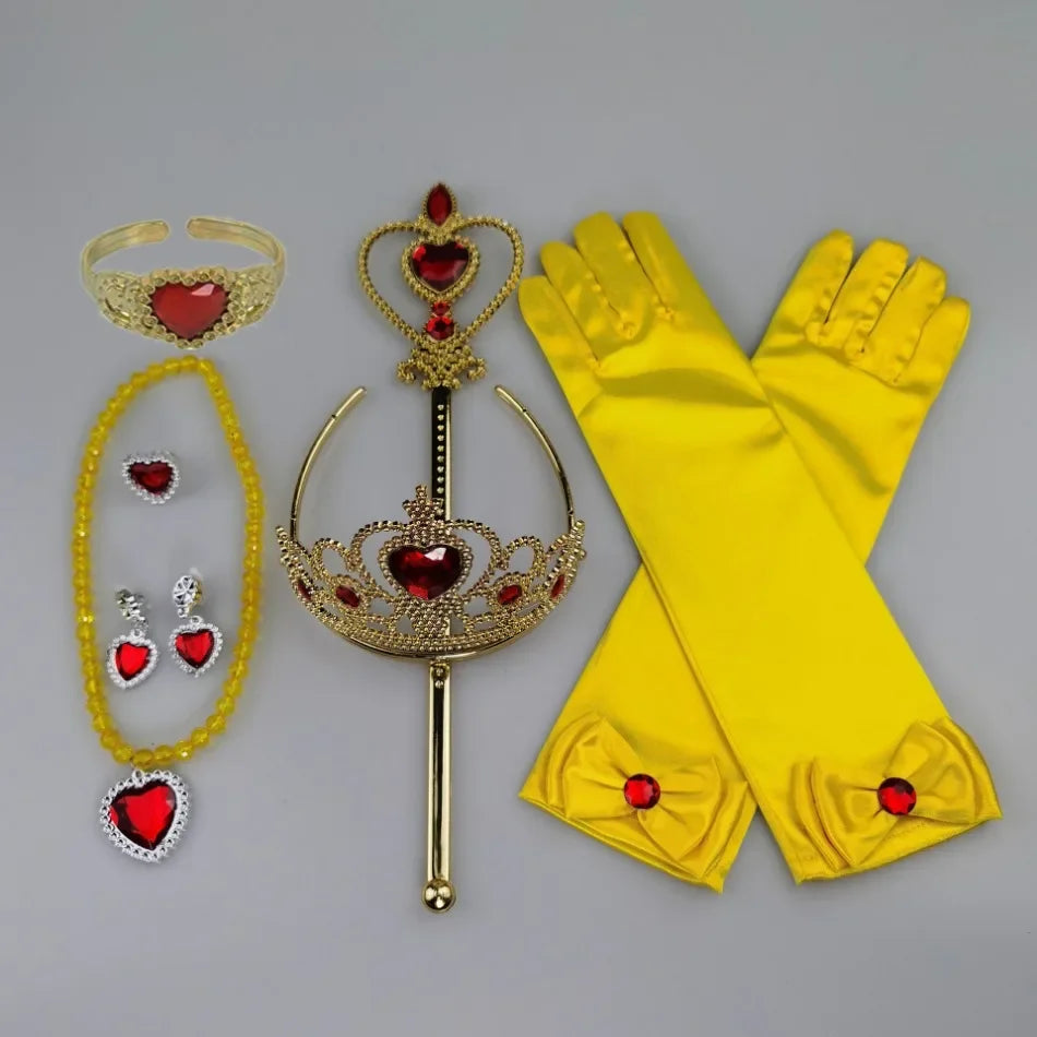 Girls Cosplay Elsa Anna Princess Crown Magic Wand Costume Headband Party Rhinestone Hair Bands For Kids Hairband Gifts Toys