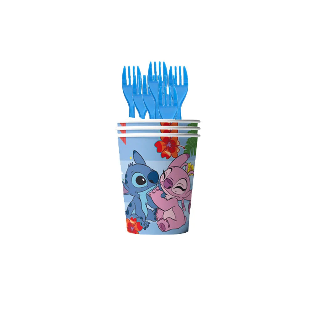 Lilo Stitch Birthday Party Decorations Disposable Tableware Include Plate Tablecloth Banner Balloon For Kid Baby Shower Supplies