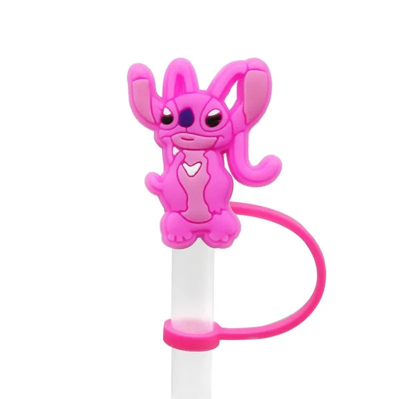 Hot Toys Stitch Straw Cover for Stanley Cup,Straw Topper Compatible with 30&40Oz Tumbler Handle,10mm/0.4in Silicone Straw Cover