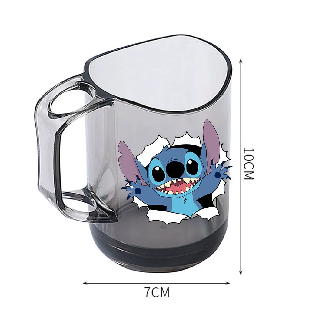 Stitch Lilo and Stitch animation peripheral cartoon printed transparent resin mouthwash and toothbrush cup anti-fall water cup