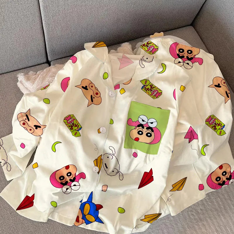 New Anime Sanrio Short Pajamas Hello Kitty Kuromi Kawaii Cartoon Loose Sleepwear Pajamas Sets Short Clothes Girl Birthday Gifts