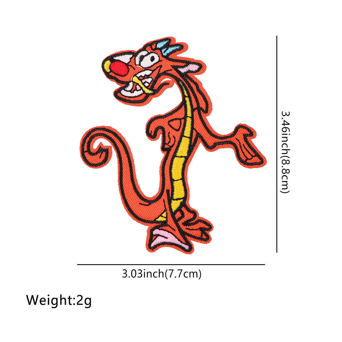 Cute Stitch Patches On Clothes Cartoon Mushu Dragon Embroidered Patches Animals Badges Iron On Patch DIY Clothing Accessories