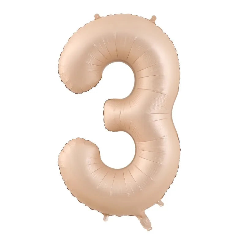 32/40Inch Cream Color Number Balloons 1-9 Large Digital Foil Helium Ball Girl Kids Adult Happy Birthday Party Decoration Wedding