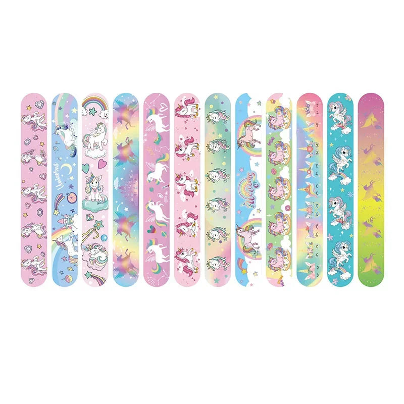 10pcs Rainbow Unicorn Parti Slap Bracelets Gift Rainbow Unicorn Bracelets Girls Happy Rainbow Unicorn Theme Birthday Party Decor
