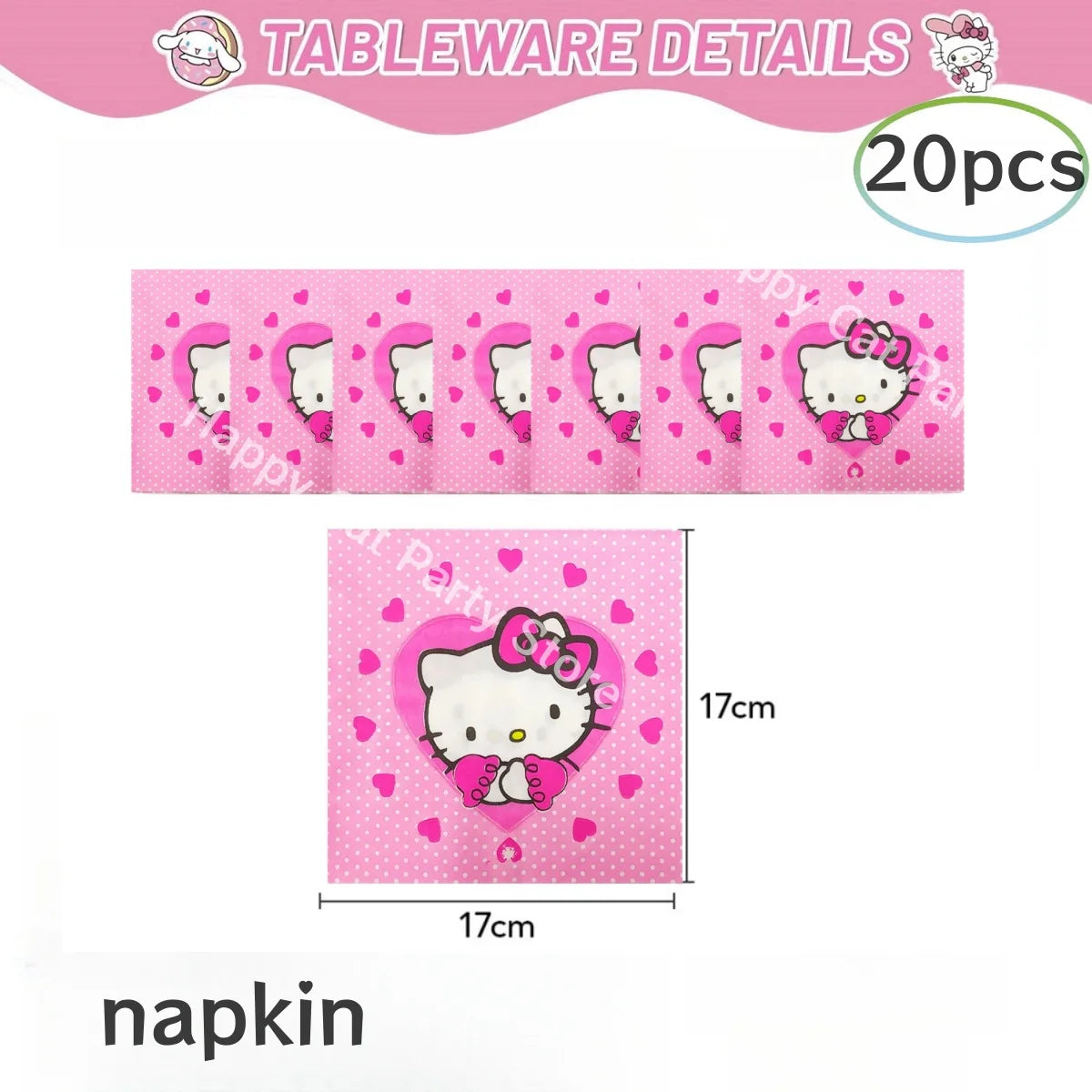 Hello Kitty Birthday Party Decorations Kawaii Cat Tableware Plate Tablecloth Baby Shower DIY stickers Girls Gifts Party Supplies