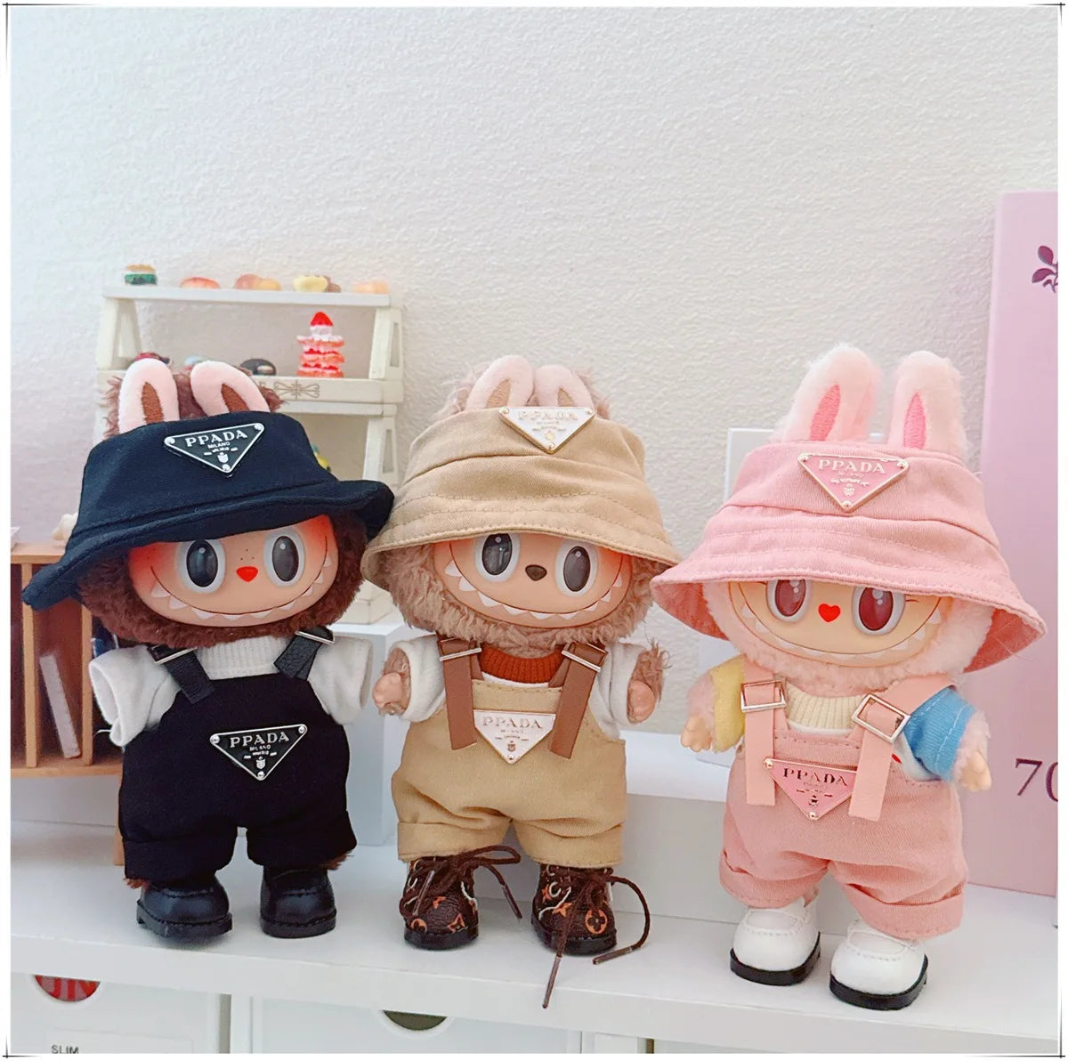 The first and second generations of Labubu only sell 17cm seated party clothes accessories inverted triangle workwear fashion