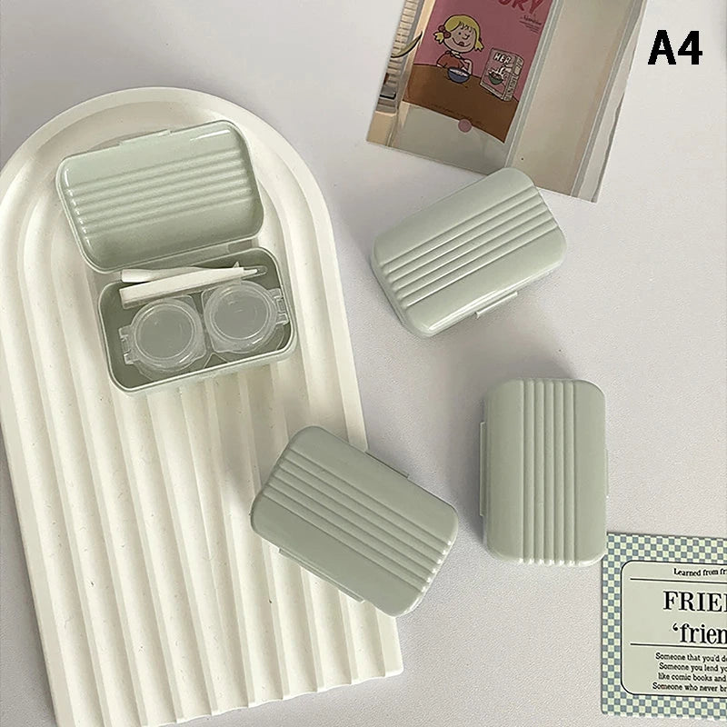 1pcs Cute Mini Contact Lenses Case Kit For Girls Travel Portable Contact Lens Box Contact Lens Storage Container