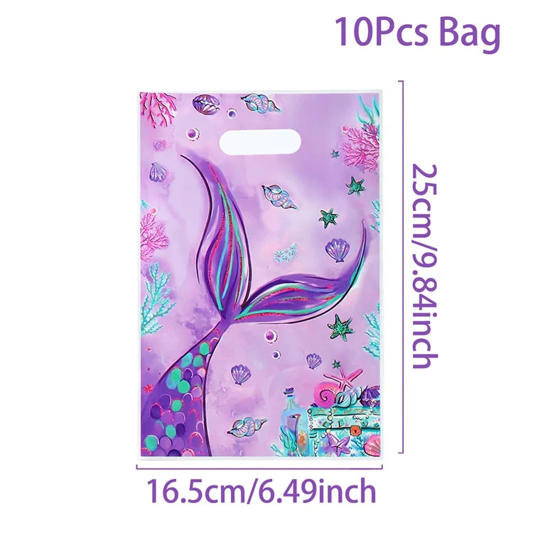 Mermaid Party Disposable Tableware Banner Mermaid Birthday Party Decorations Girl Under the Sea Party Decoration Baby Shower