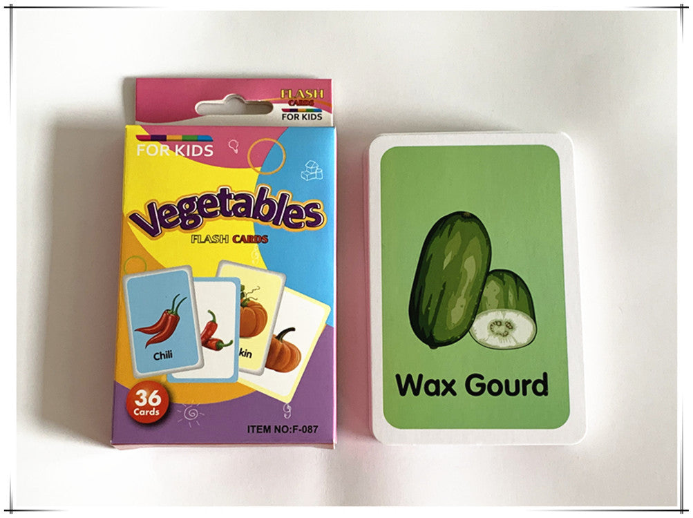 36Pcs Kids Cognition Card Shape Animal Color Teaching Baby English Learning Word Card Education Toys Montessori Material Gift