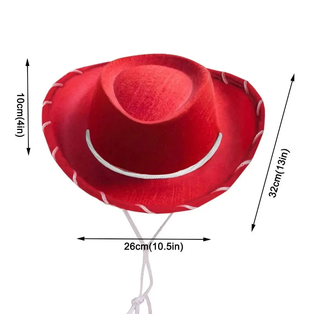 Adjustable Western Big Eaves Cowboy Hat Kids Cosplay Costume Prop Dress-up Jazz Hat Felt Princess Hat Party Cowgirl Hat