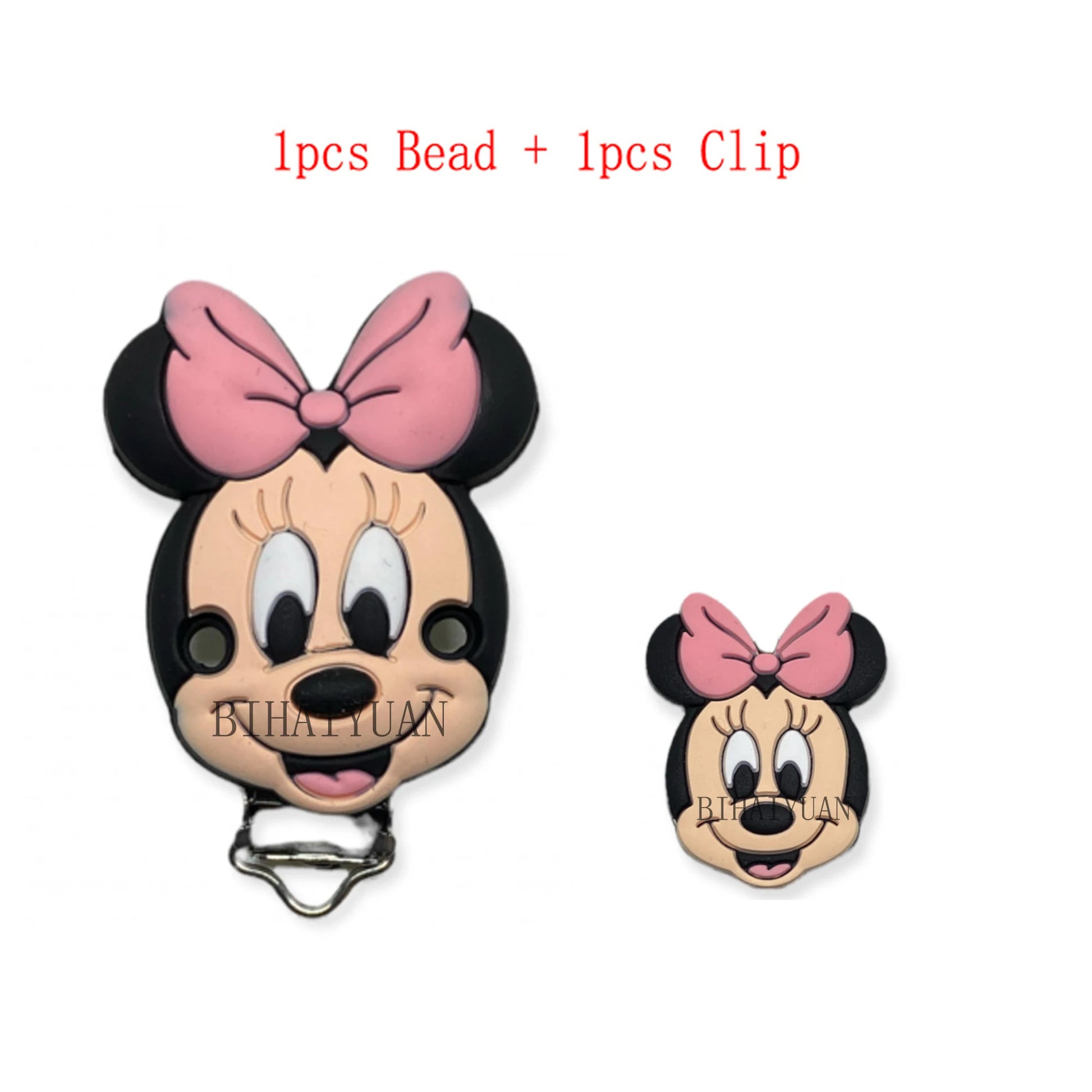 2pcs one set Moana Simba Dumbo marie cat Stitch 101dog Silicone clip Focal Beads Pacifier Chain Clips Toy Jewelry Accessories