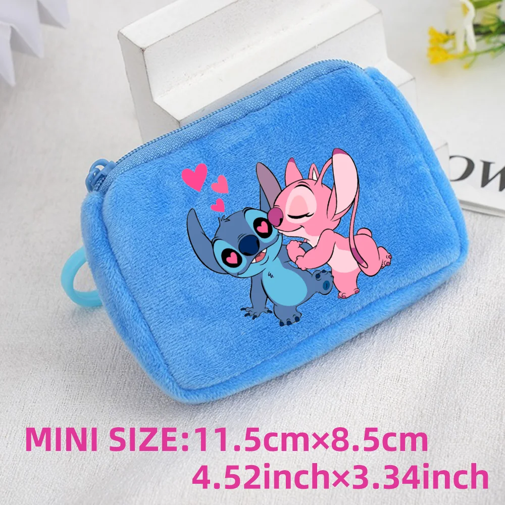 Lilo Stitch Kids Anime Plush Coin Purse Girls Boys Cute Mini Wallet Cartoon Moneybag Kids Storage Bag Pendant Birthday Gifts