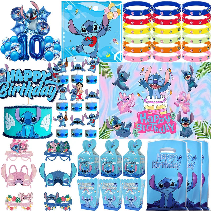 NEW Lilo And Stitch Birthday Party Decoration Tableware Balloon Cup Plate Banner Backdrop Lilo Stitch Theme Party Supplies Favor