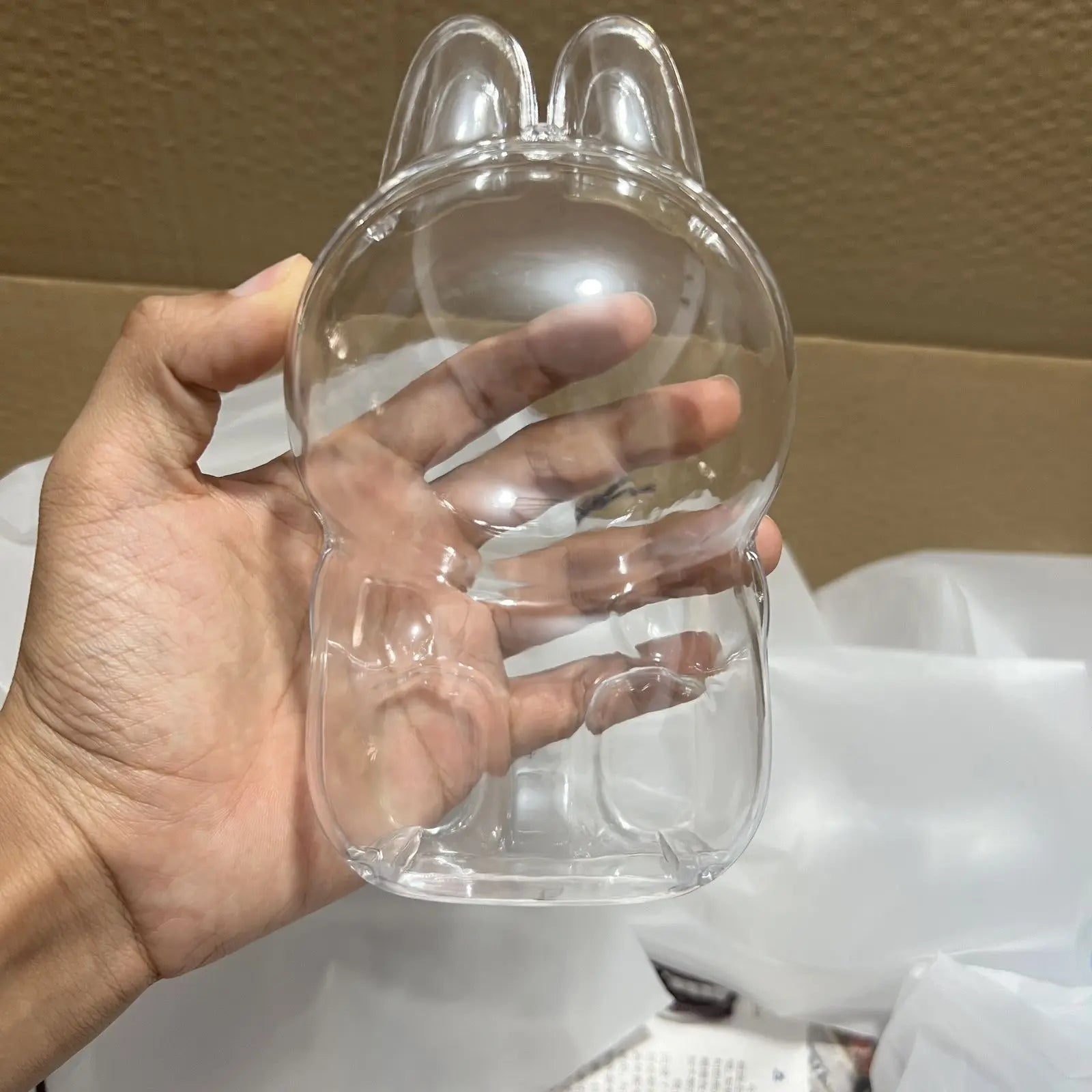 Labubu Case Sitting Party Transparent Protective Shell Dust Cover Protect Knapsack Hanging Decorations Christmas Gift Kids Toy
