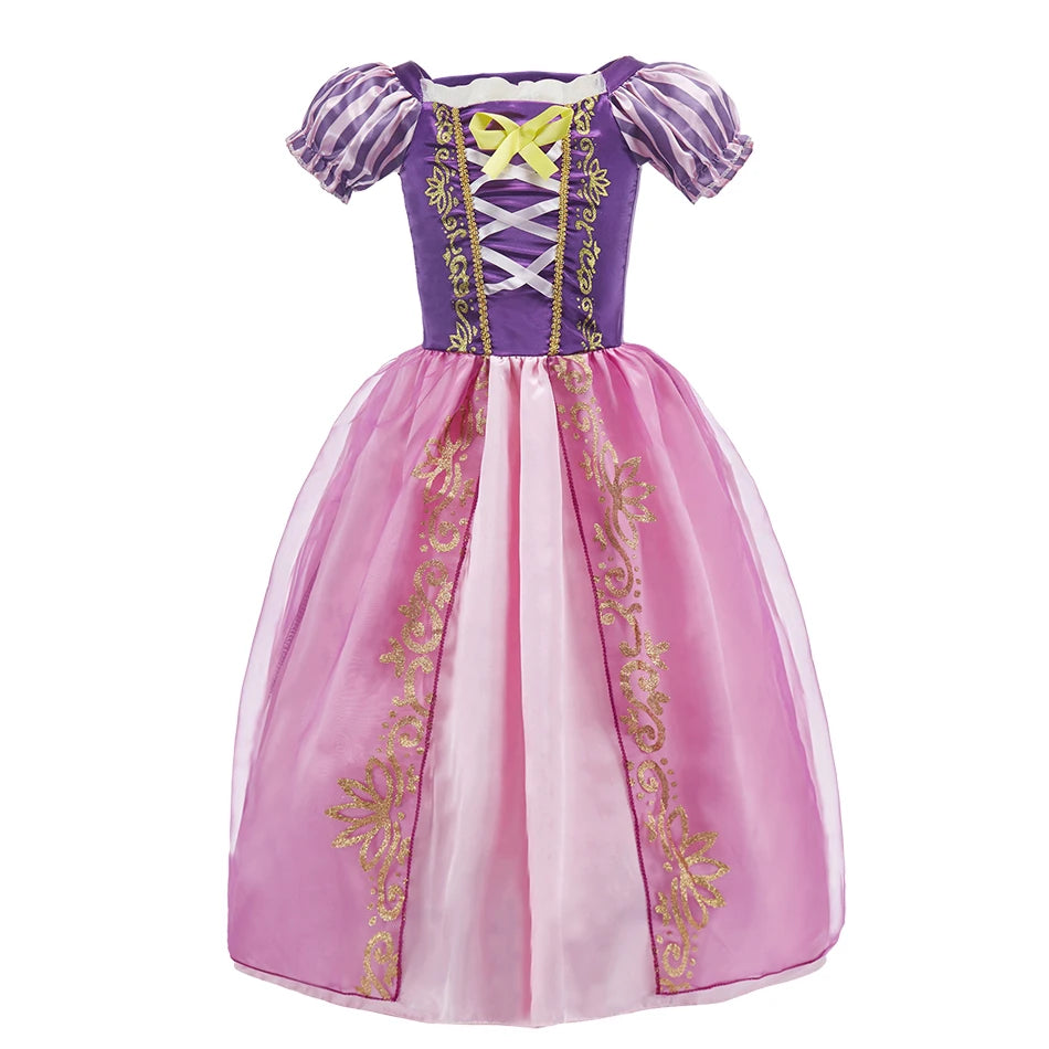Children Princess Costume Party Fancy Flower Vestido New 2024 Christmas Birthday Carnival Dress Up Rapunzel Belle Disguise Frock