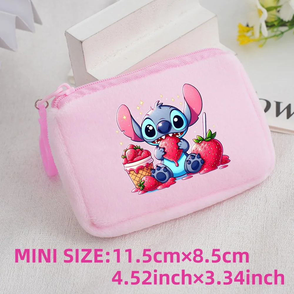 Lilo Stitch Kids Anime Plush Coin Purse Girls Boys Cute Mini Wallet Cartoon Moneybag Kids Storage Bag Pendant Birthday Gifts
