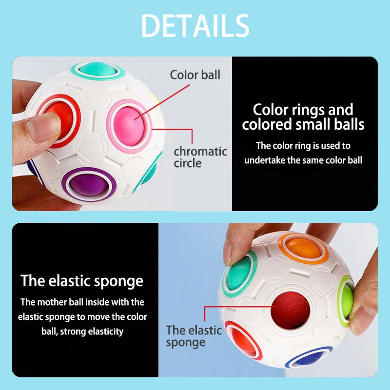 Kids Antistress Cube Rainbow Ball Puzzles Football Magic Cube Educational Learning Toys for Children Adult Stress Reliever Toys