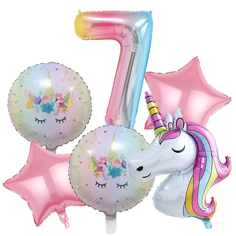 Unicorn Birthday Decoration Face Mask Gift Bags Tablecloth Unicorn Happy Birthday Balloons Candy Box Kids Birthday Party Favors