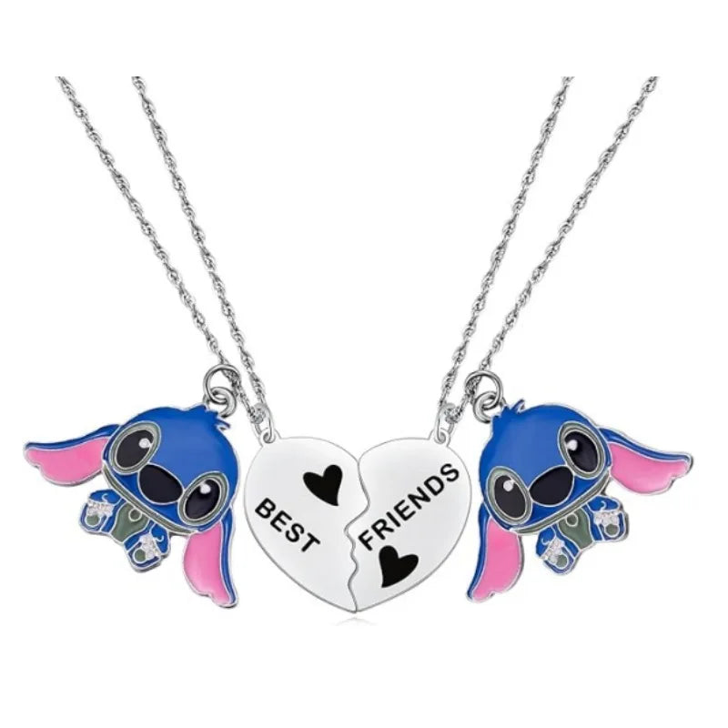 Lilo & Stitch Cartoon Metal Necklace Pendant Necklaces Characters Kids Gifts for Women Jewelry Children's Necklace Toy