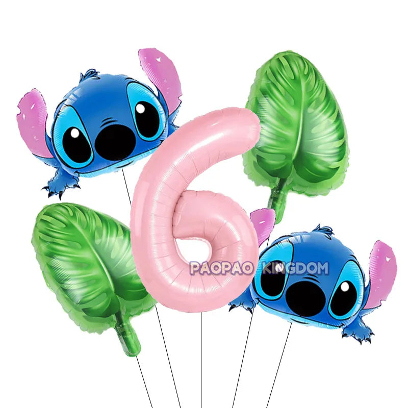 Lilo Stitch 32inch Number Foil Balloons Stitch Birthday Party Supplies Children Balloons Baby Shower Decoration Supplies