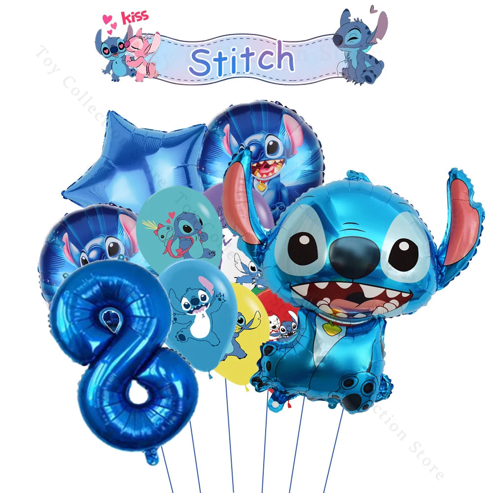 Lilo and Stitch Cartoon Children's Birthday Party Decoration Paper Plate Latex Foil Ballon Tablecloth Baby Shower Party Supplies