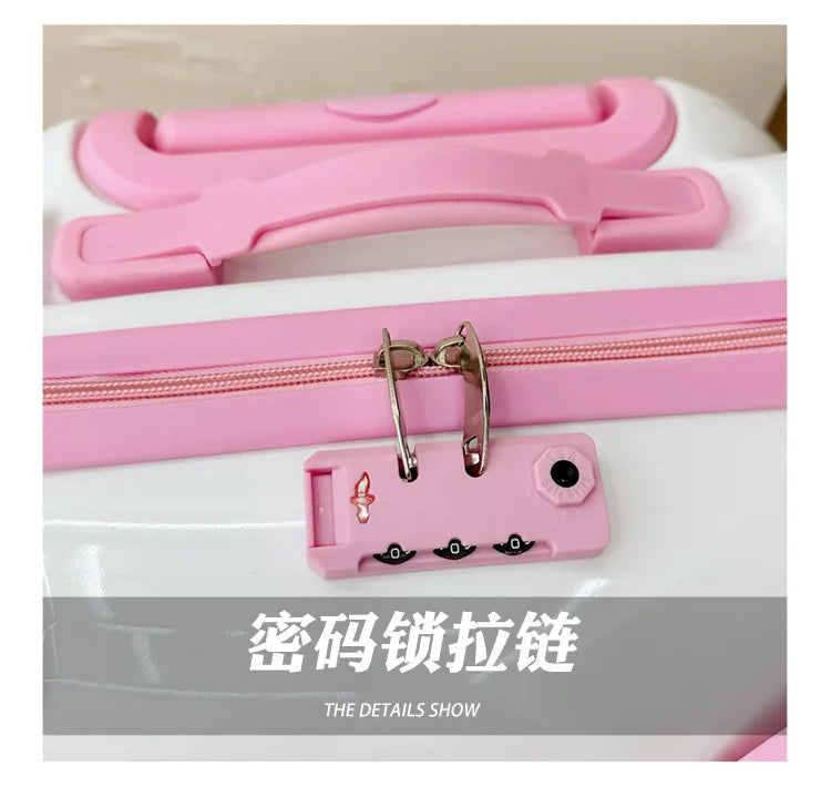 Hello Kittys Trolley Case Girls Sanrioed Universal Wheel Trolley Portable Suitcase Cartoon Travel Boarding Case Kids Toys Gift