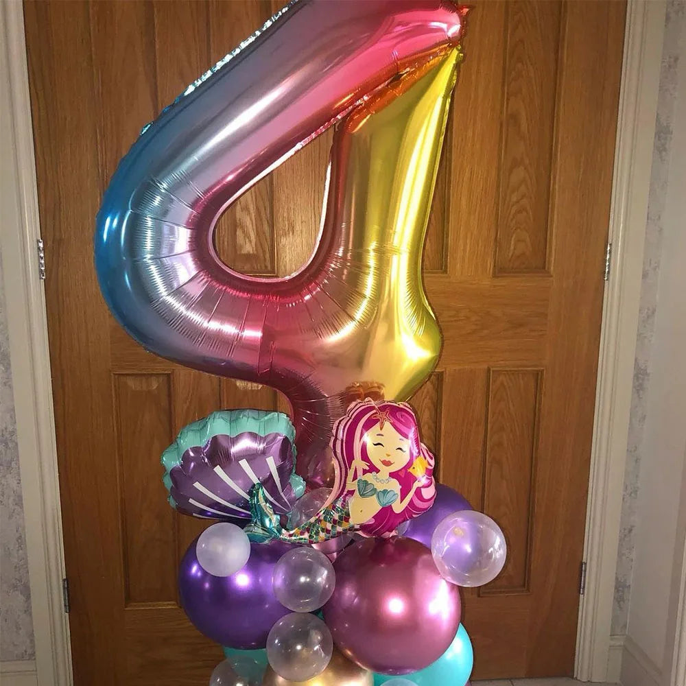 Mermaid Party Balloon 10pcs Mini Shell Foil Balloon Mini Mermaid Shape Balloons Girls Birthday Mermaid Themed Party Supplies