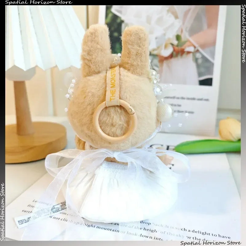 Mini Plush Doll's Clothes Bud Skirt with Pearl Hair Accessory Labubu I II Idol Dolls Korea Kpop Doll DIY Clothing Gifts