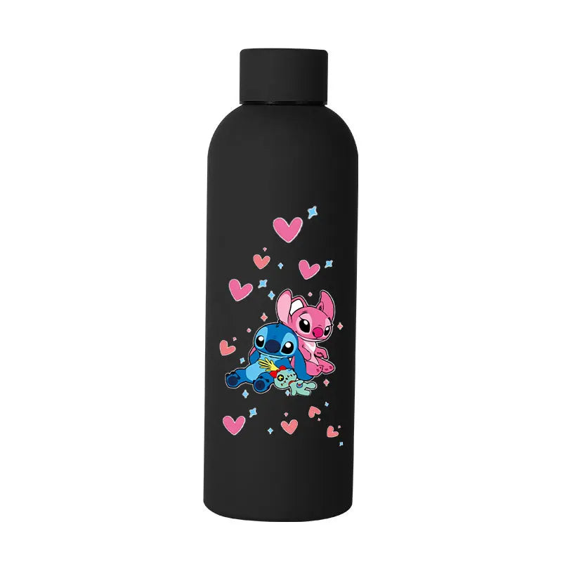 Lilo&Stitch Insulated Cup Sports Small Mouth Bottle Angel Colour Double-layer Vacuum Stainless Steel Cola Coffee Frosted Bottle