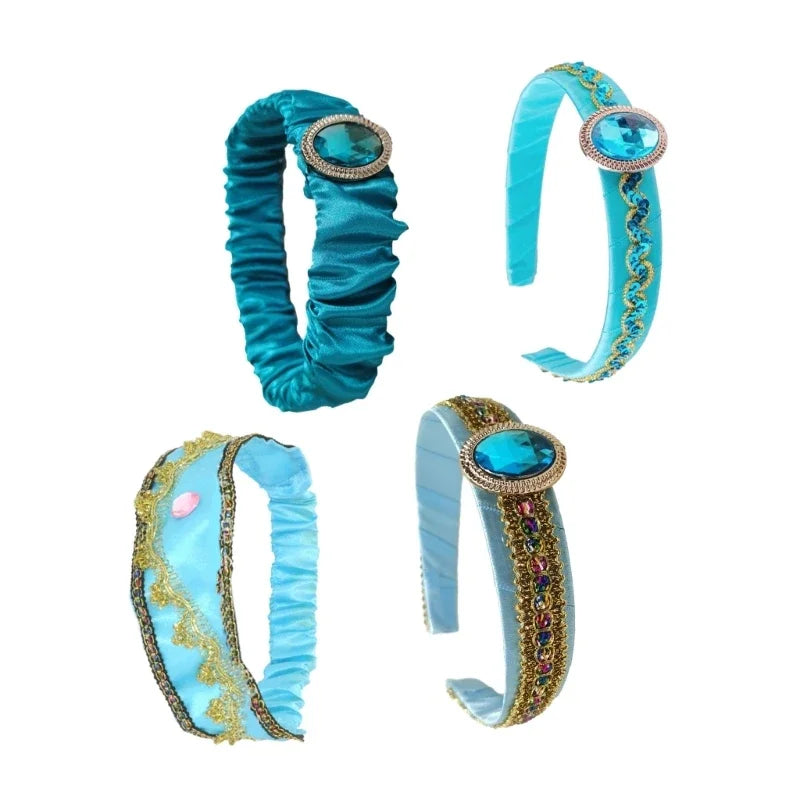 Girls Jasmine Headbands with Large Crystal Headwear Princess Arabian Hair Bands Arabian Princess Hair Bands Headpiece Wholesale