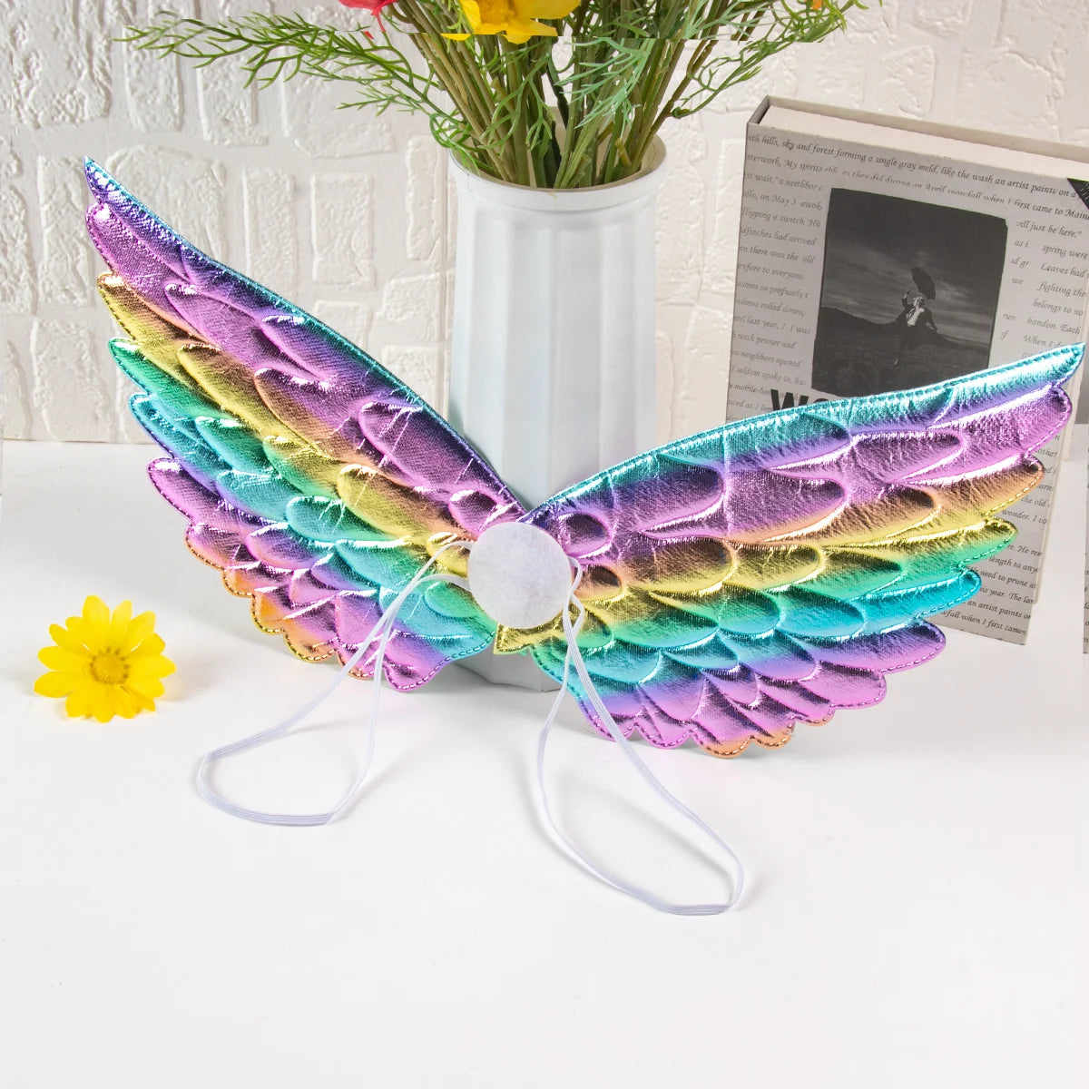 Unicorn Headband Girls' Fairy Rainbow Wings Flowers Headwear Accessory Unicorn Birthday Party Decoration Princess Dress Up Toys
