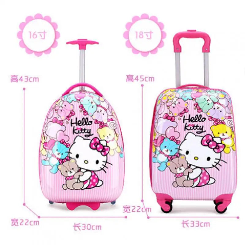 Hello Kittys Children's travel Suitcase Girl Gift Sanrios Kids Luggage Kuromi Kawaii  Large Capacity Portable Trolley Case