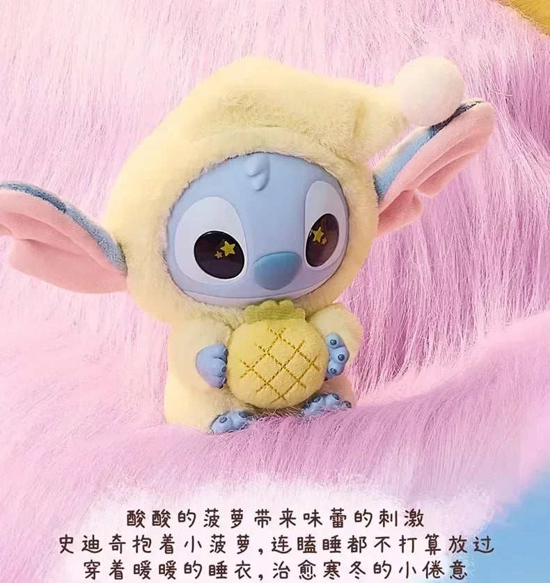 Miniso New Stitch Eat Some Thing Before Sleep Series Vinyl Blind Box Bag Pendant Cute Plush Doll Mystery Box Toy Surprise Gifts