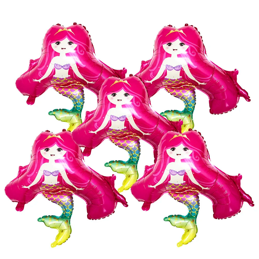 Standing Aluminum Film Smile Mermaid Balloon Children Birthday Partry Decor Supplies Lovely Surprise Toy Baby Shower Balloon