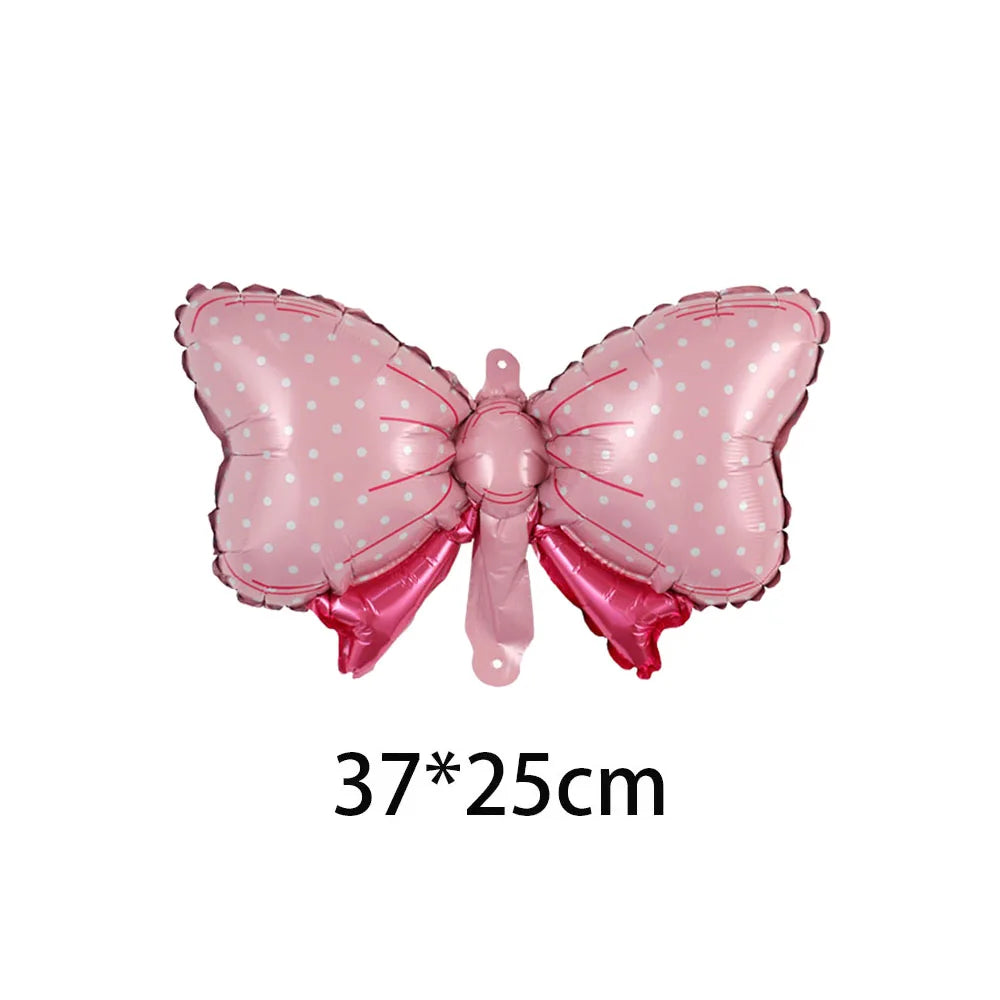 6pcs Pink Bow Balloons Bow Tie Pink Balloon Mini Bow Balloon Wedding Bride Shower Girl Gift Balloon Decorations