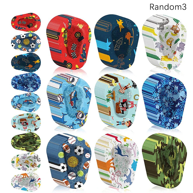 Cute Adhesive Eye Patches Bandage for Kids Girls Boys Disposable Medical Sterile Eye Pad for Amblyopia Lazy Eye Protect Eyesight