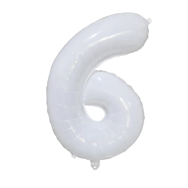32/40Inch Cream Color Number Balloons 1-9 Large Digital Foil Helium Ball Girl Kids Adult Happy Birthday Party Decoration Wedding