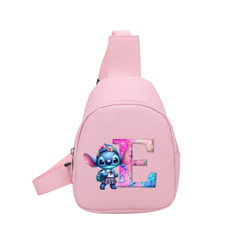 Cartoon Lilo&stitch Pu Chest Bag Mini Outdoor ShoulderBag Boy Girl Satchel Bags Costume Accessories Students Crossbady Bag Purse