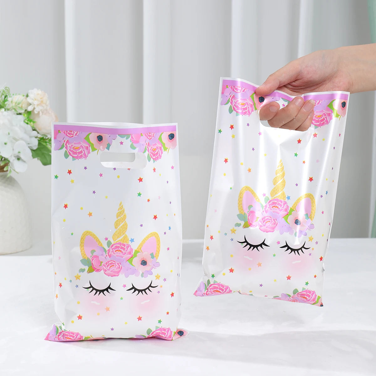 10/25/50pcs Handbag Candy Bags Unicorn Birthday Party Decor Kids Gift Packing Bag 1st Birthday Baby Shower Girl Party Supplies