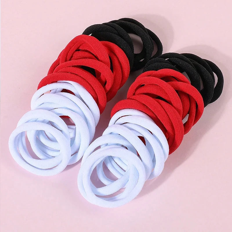 50Pcs/Set Girls Colorful Nylon Elastic Hair Bands Women Rubber Bands Headband Scrunchie Kids Ponytail Holder Hair Accessories