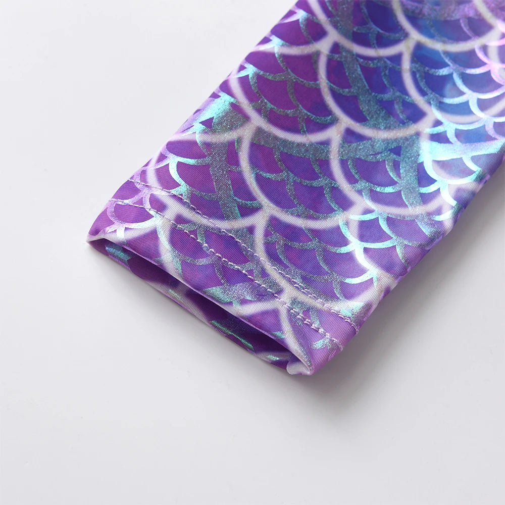 DXTON Autumn Princess Dress Mermaid Children Birthday Party Girls Dress Irregular Layered Prom Kids Long Sleeve Costumes 3-8Y