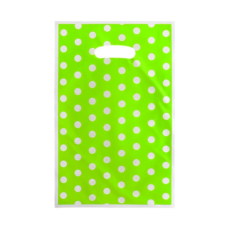20pcs Printed Gift Bags Polka Dots Plastic Candy Bag Child Party Loot Bags Boy Girl Kids Birthday Party Favors Supplies Decor