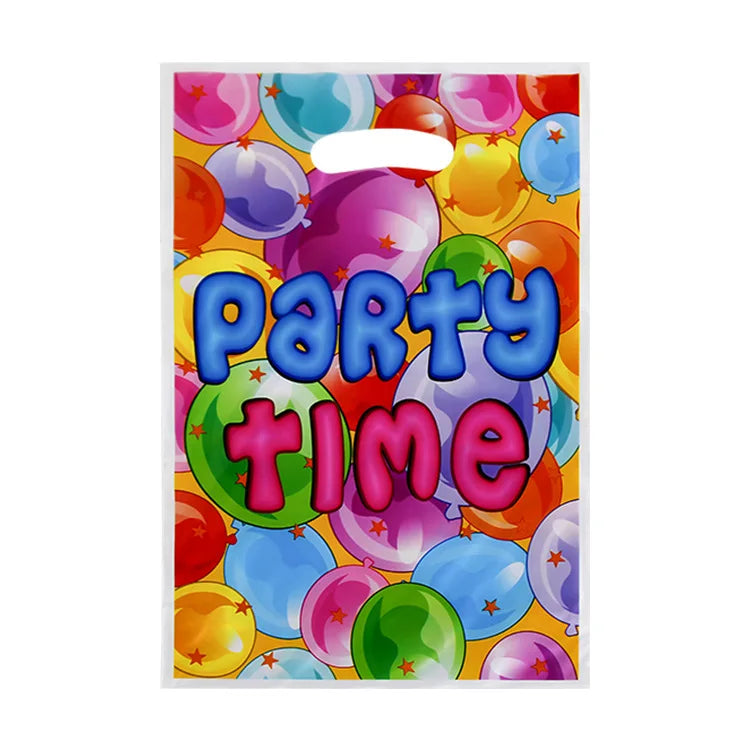 20pcs Printed Gift Bags Polka Dots Plastic Candy Bag Child Party Loot Bags Boy Girl Kids Birthday Party Favors Supplies Decor