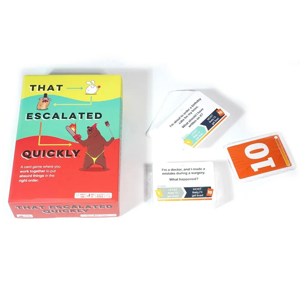 That Escalated Quickly Hilarious Cooperative Card Game Party Game Family Game Night Card Game Great For Both Kids And Adults